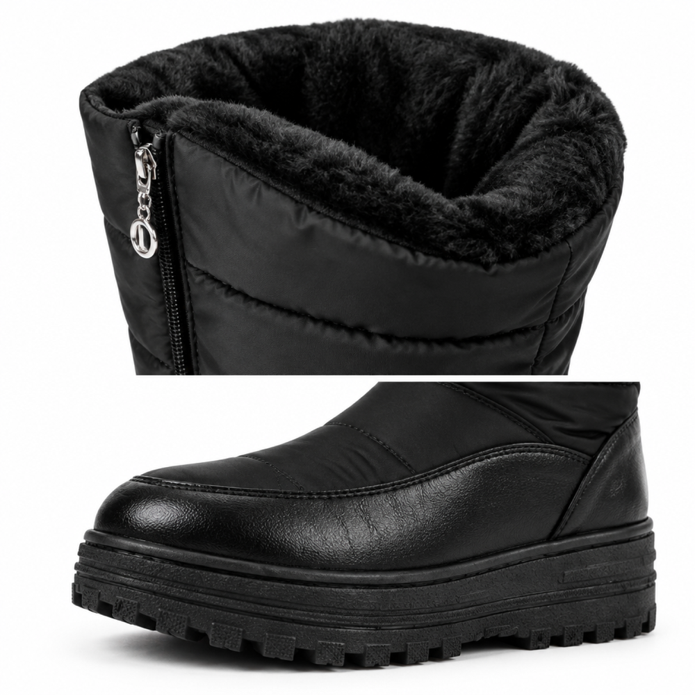Dames Warme Overknee Snowboots met Bontvoering en Rits
