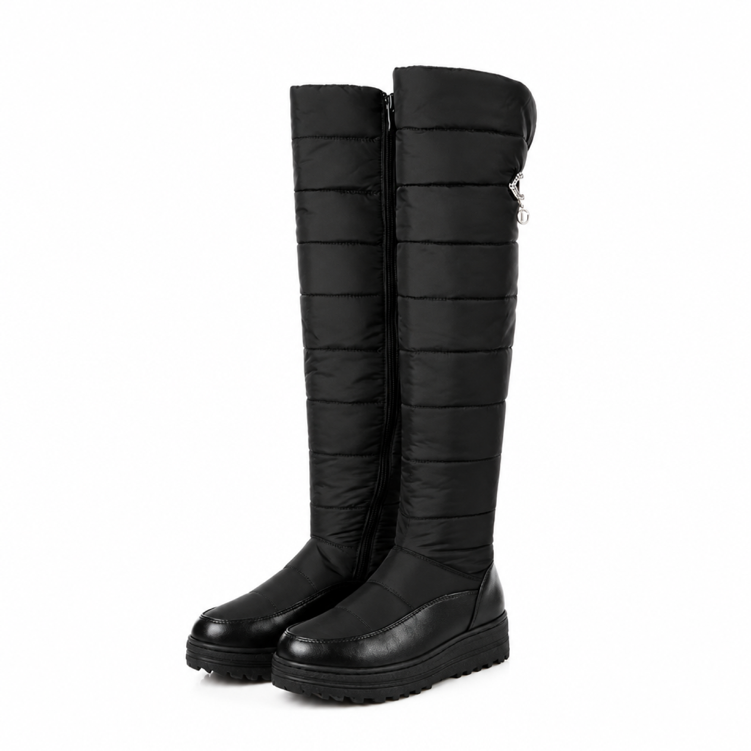 Dames Warme Overknee Snowboots met Bontvoering en Rits