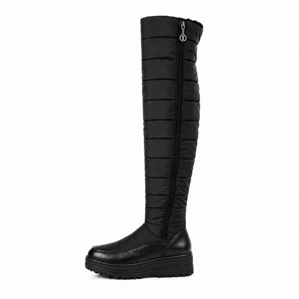 Dames Warme Overknee Snowboots met Bontvoering en Rits