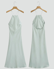 Anna - Elegant Sleeveless Women's Maxi Dress with Open Back Design