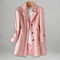 Women's Classic Trench Coat with a Striking Collar and Buttons