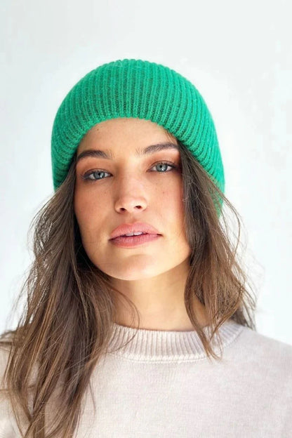 Warme Gebreide Vrouwen Wintermuts Met Omgeslagen Rand