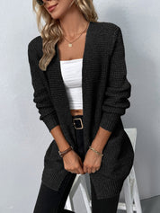Cardigan d'hiver long tricoté avec poches pour femmes