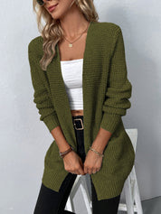 Cardigan d'hiver long tricoté avec poches pour femmes