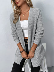 Cardigan d'hiver long tricoté avec poches pour femmes