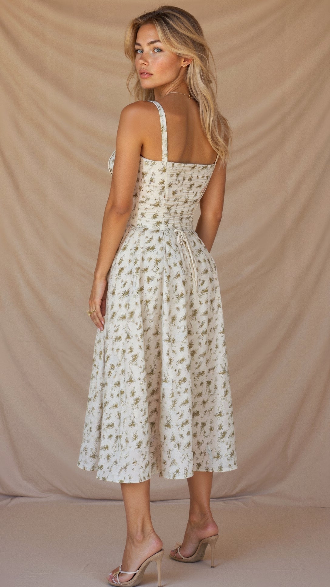 Jessy - Korset midi jurk met zijsplit