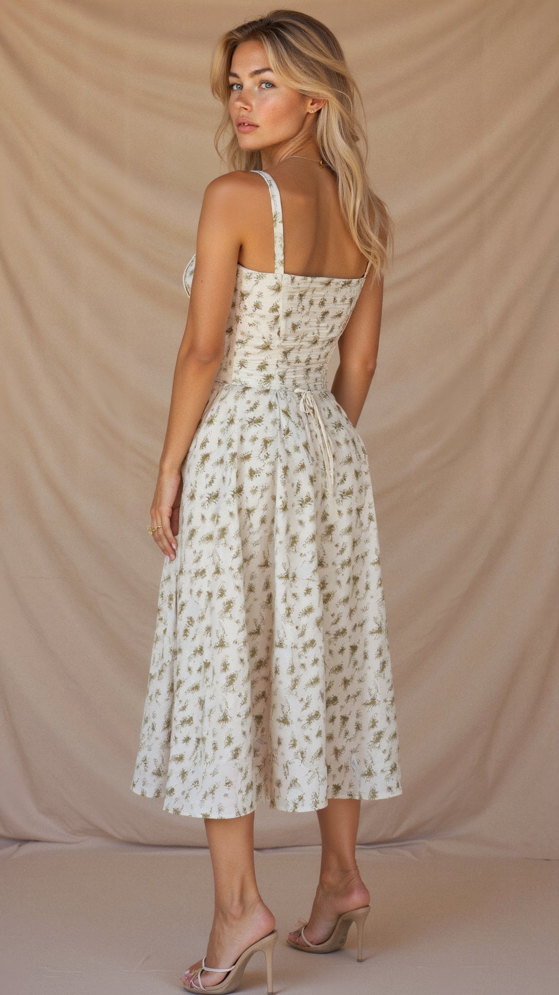 Jessy - Korset midi jurk met zijsplit