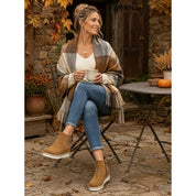Dames Trendy Platform Enkellaarzen met Sleehak en Rits