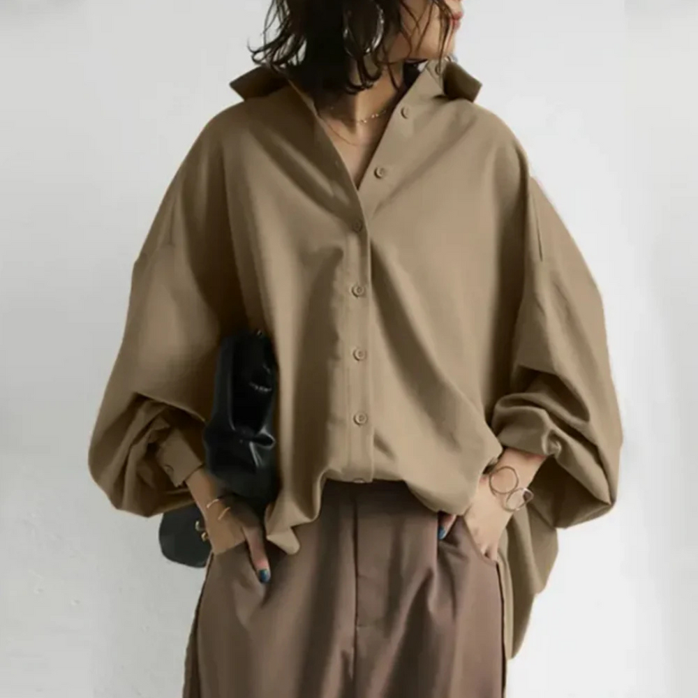 Oversized Women's Blouse with Long Sleeves
