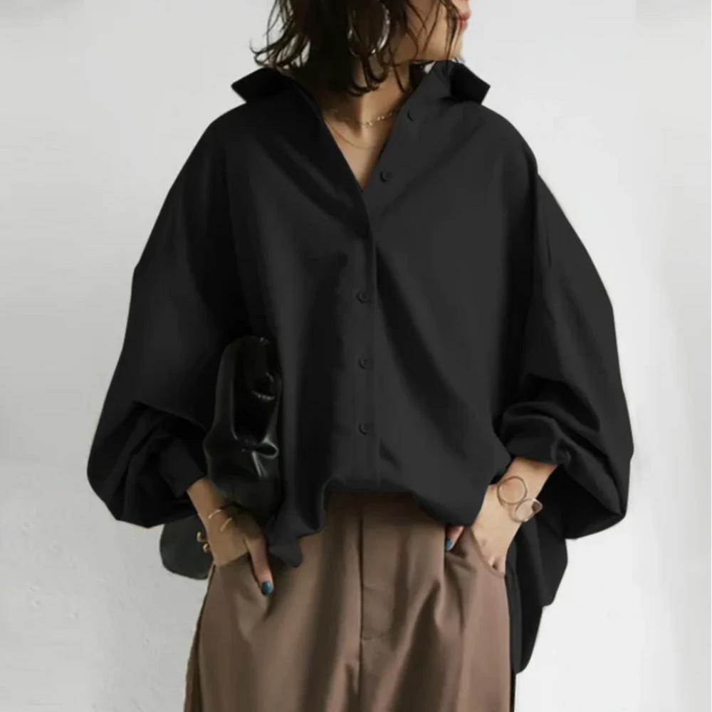 Oversized Women's Blouse with Long Sleeves