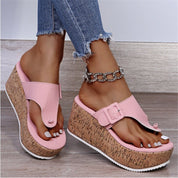 Teen slippers with bow detail and cork sole
