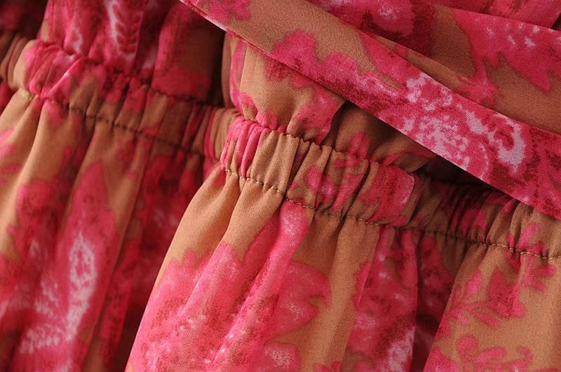 Boho Playsuit voor Dames mini met Bloemenprint en Elastische Taille