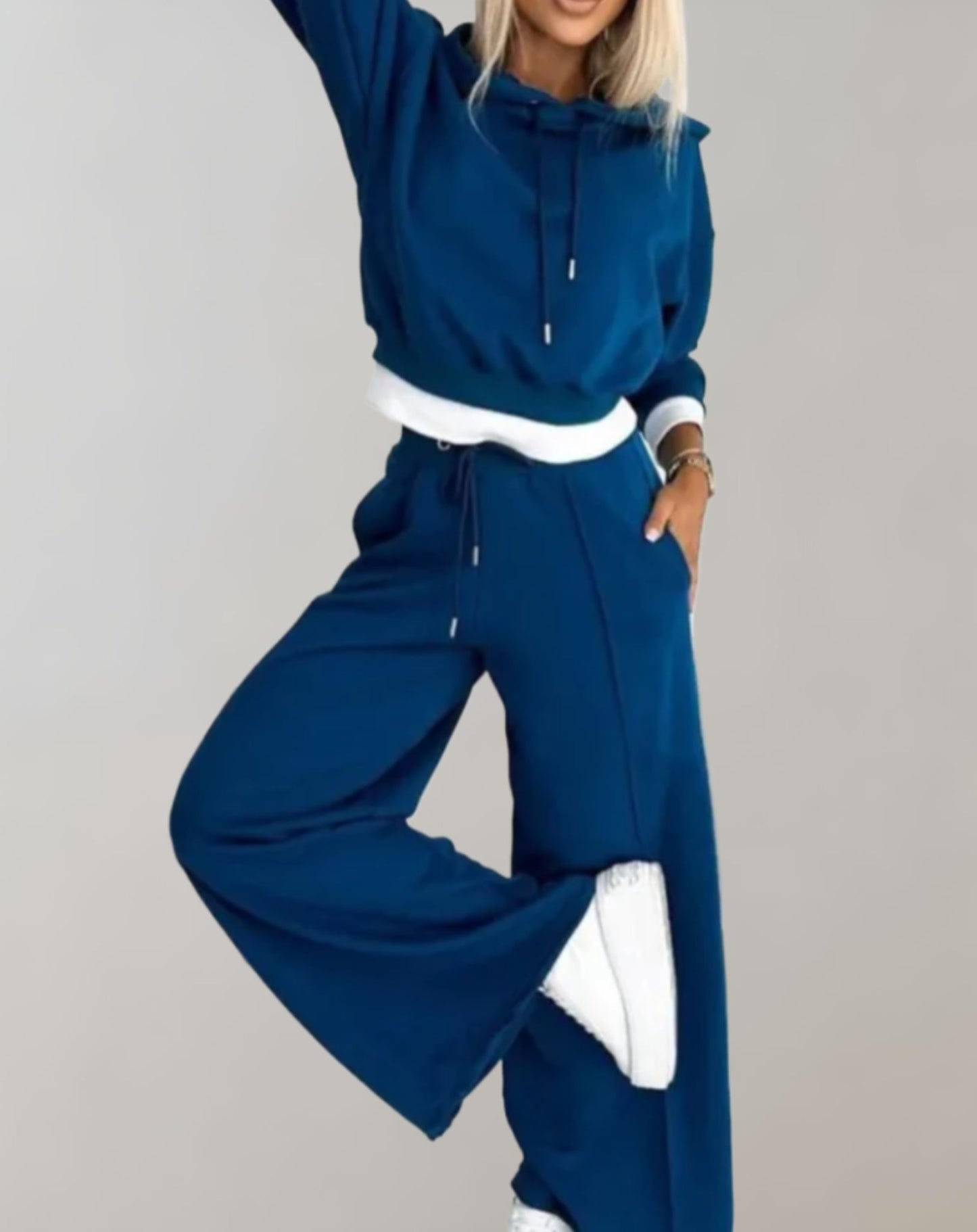 Tweedelige tracksuit set vrouwen hoodie wijde broek