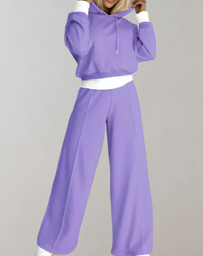 Tweedelige tracksuit set vrouwen hoodie wijde broek