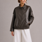 NOEMIE - HIGH COLLAR FAUX LEATHER BOMBER JACKET 2