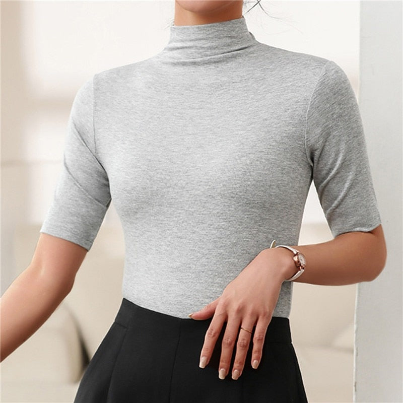 Dames Elegante Slim Fit Top Lange Mouw en Col