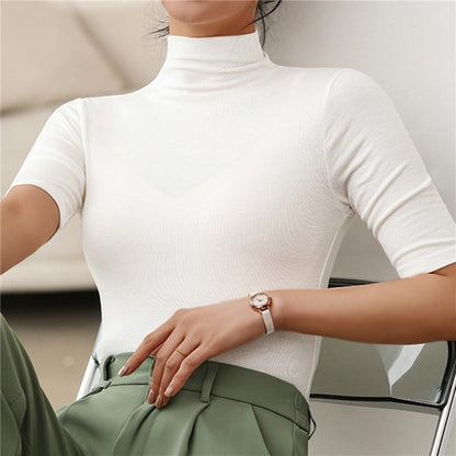 Dames Elegante Slim Fit Top Lange Mouw en Col