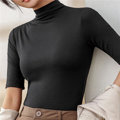 Dames Elegante Slim Fit Top Lange Mouw en Col
