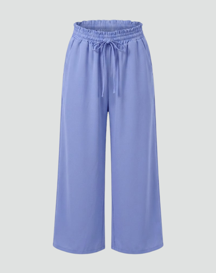 Pantalon Palazzo Taille Haute Élastique pour Femme