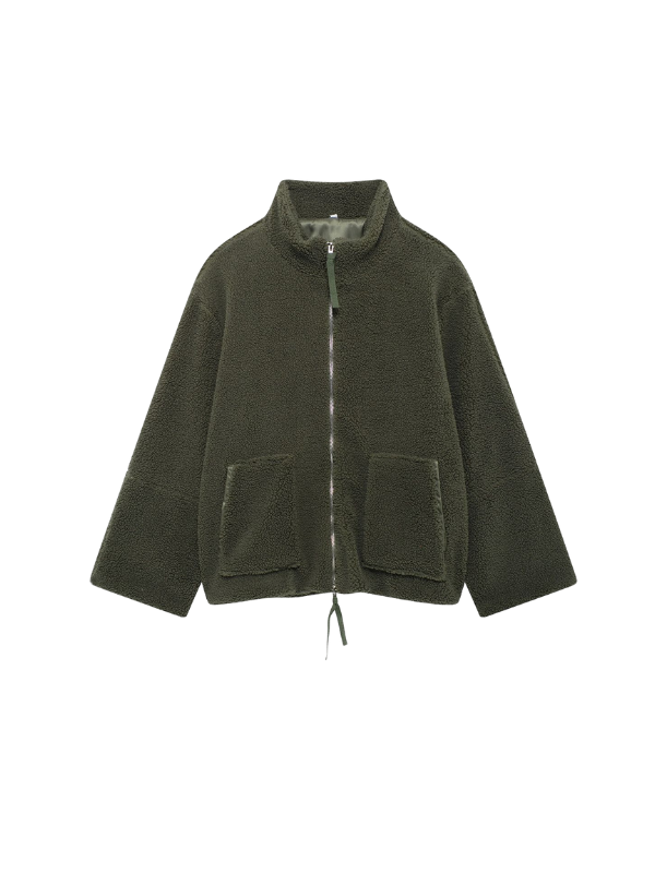 Winterse Oversized Dames Jas met Rits en Zakken