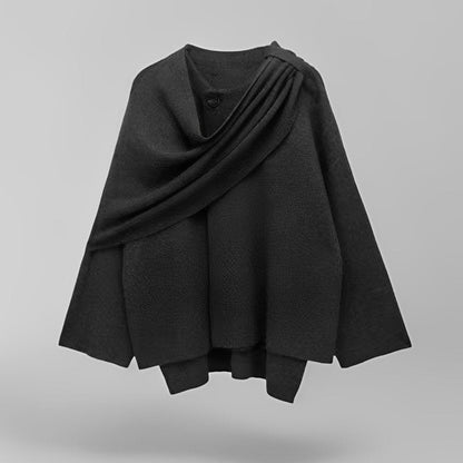 Vrouwen Chique Cape Jas Asymmetrisch Model
