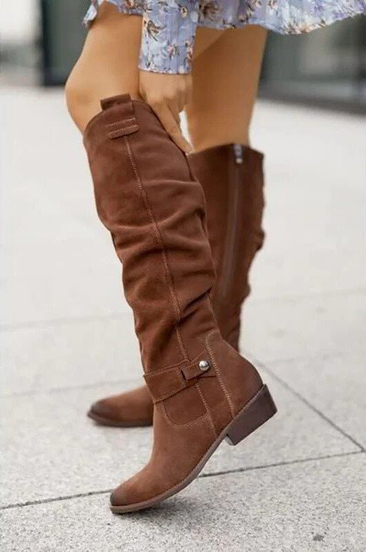 overknee laarzen dames | Suede look