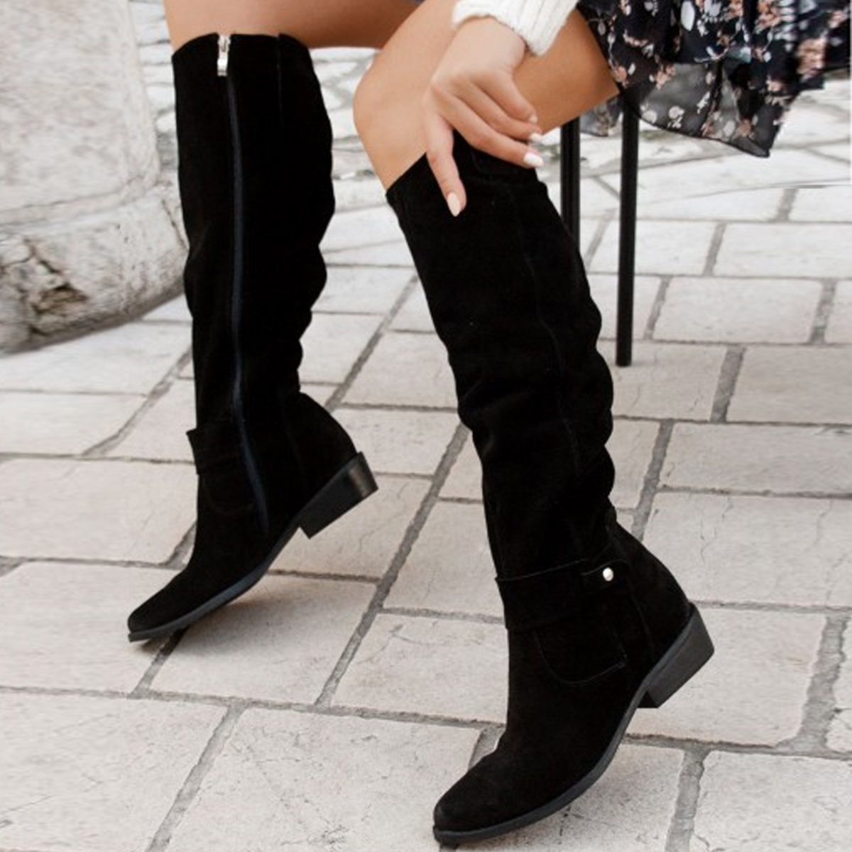 overknee laarzen dames | Suede look