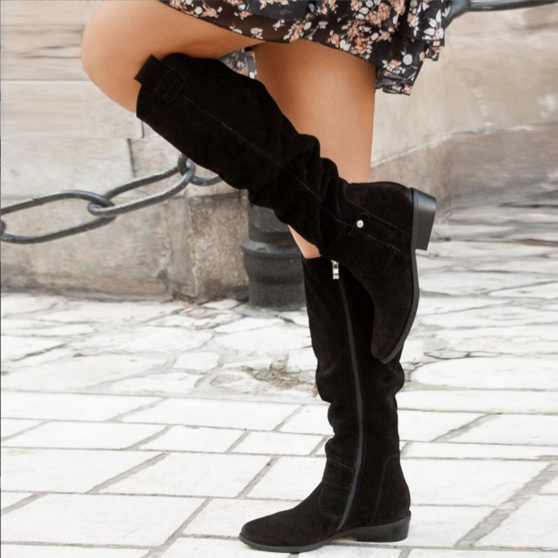 overknee laarzen dames | Suede look