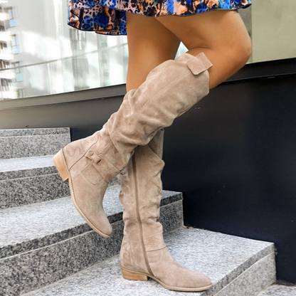 overknee laarzen dames | Suede look