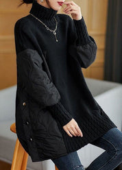 Hailey | Patchwork Pullover with Funnel Neck for Women