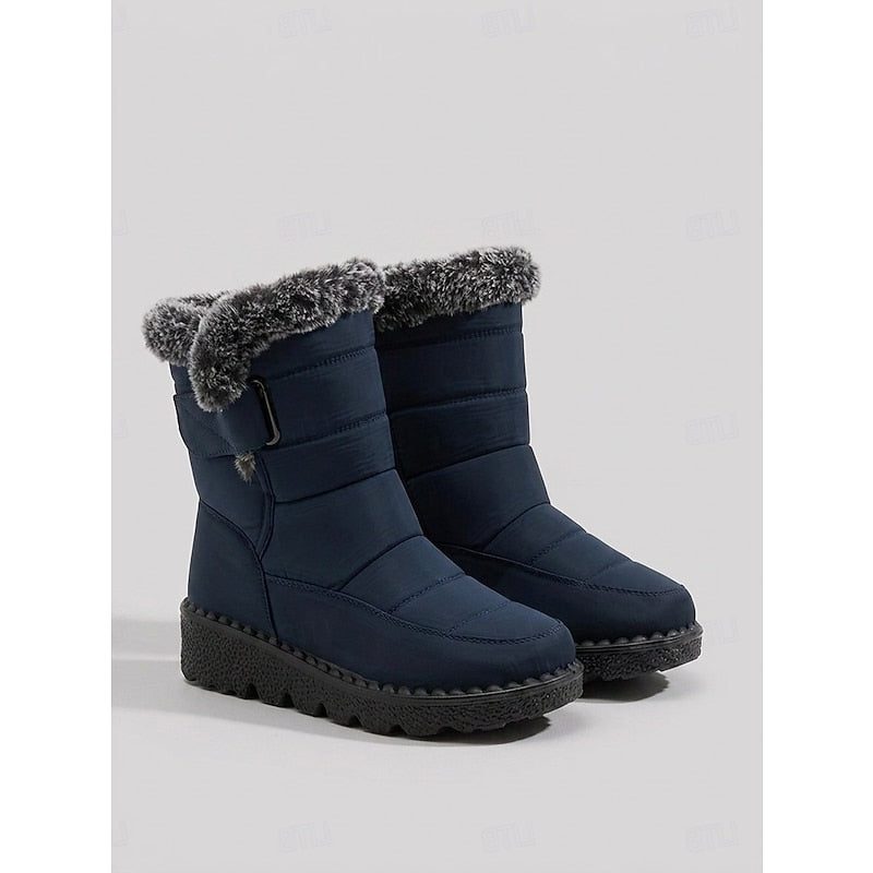 Dames Knusse Winterlaarzen met Grove Zool en Bontrand