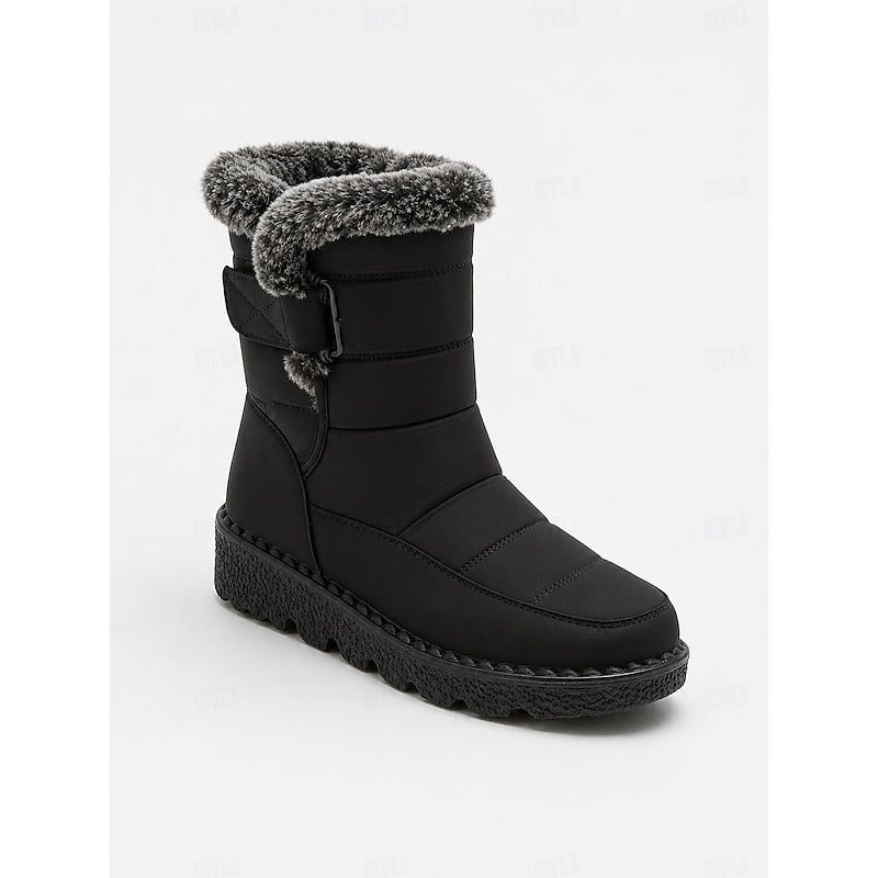 Dames Knusse Winterlaarzen met Grove Zool en Bontrand