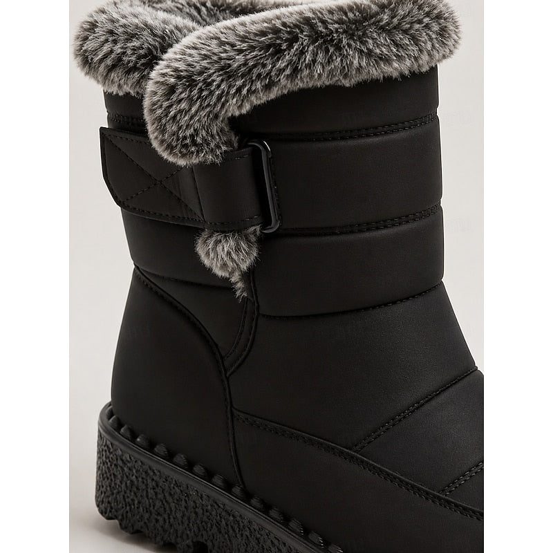 Dames Knusse Winterlaarzen met Grove Zool en Bontrand
