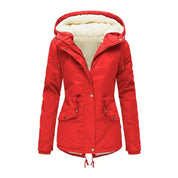 Women's Waterproof Winter Coat with Hood and Waist Drawstring