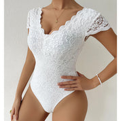 Body en dentelle avec col en V pour femmes