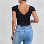 Body en dentelle avec col en V pour femmes