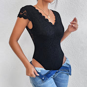 Body en dentelle avec col en V pour femmes