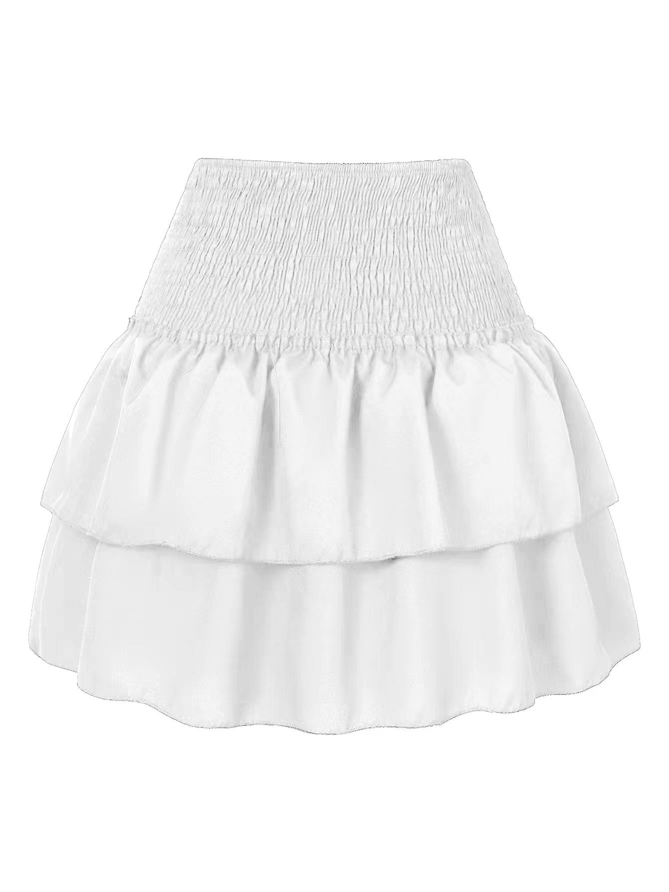 Playful Mini Skirt with Smocked Waist and Ruffle Hem