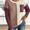 Rosalie color block cable knit sweater, front view detail