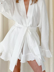 Sheila - Airy White Women's Kimono Set