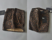 Stoere Mini Rok Met Luipaardprint En Denim Look
