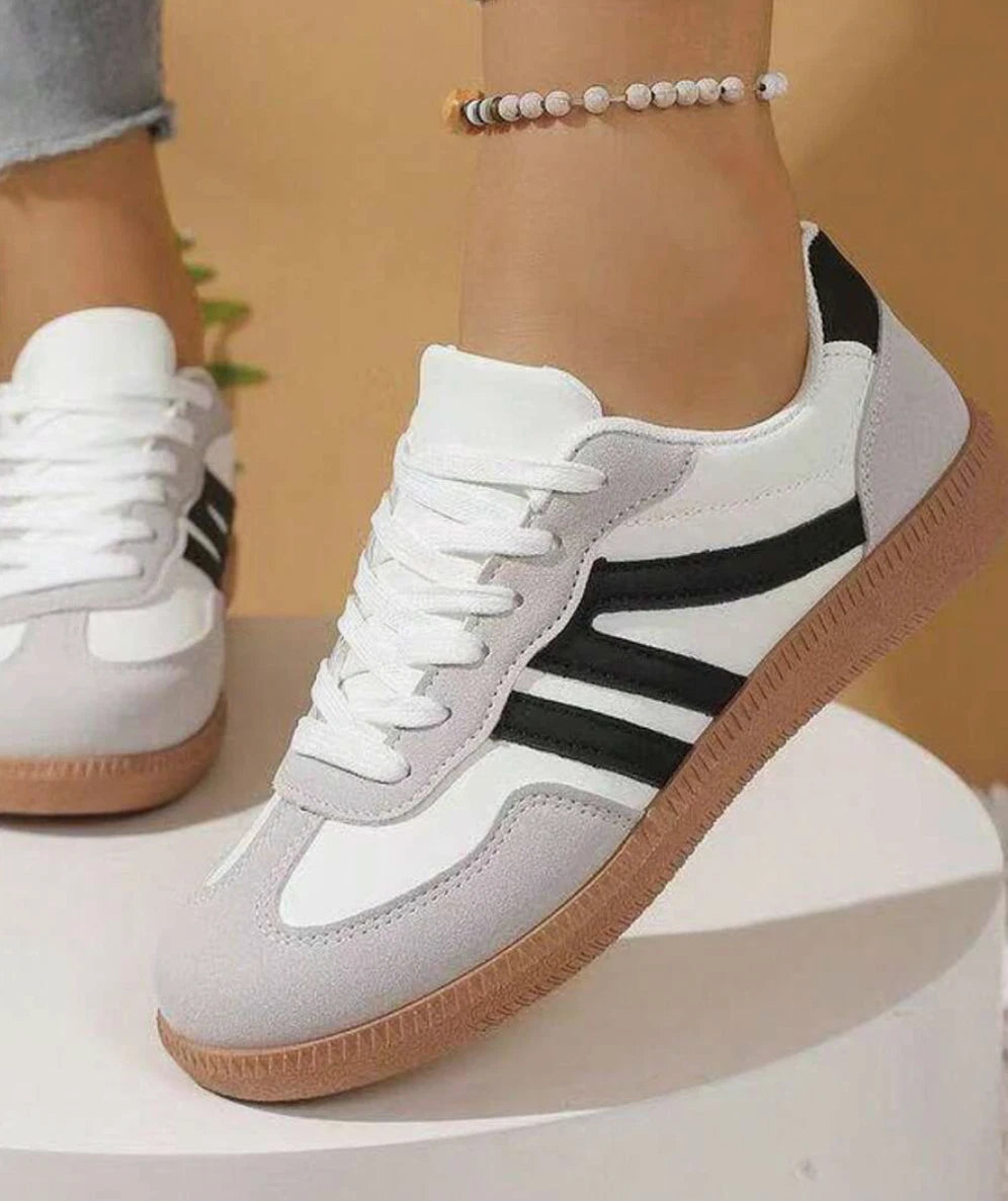 Lightweight Women's Sneakers with Laces and Anti-Slip Sole