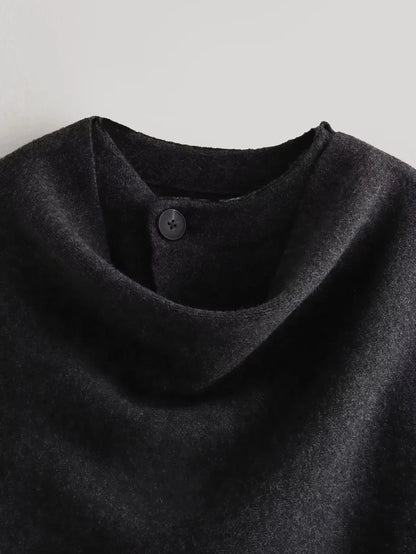 Vrouwen Chique Cape Jas Asymmetrisch Model