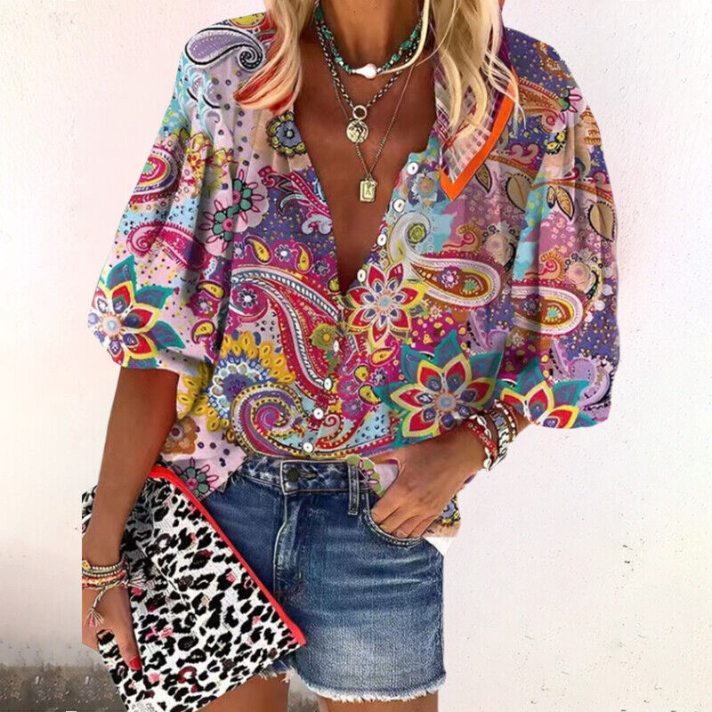 Ayla - Bohemian bloemenblouse