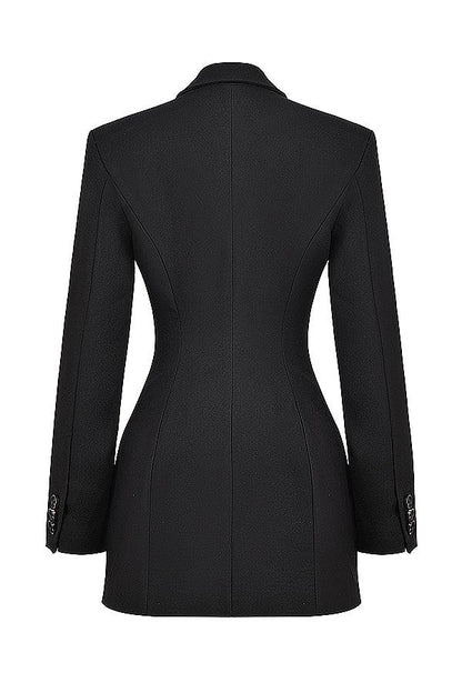 Jara - Zwarte blazer met schoudervullingen