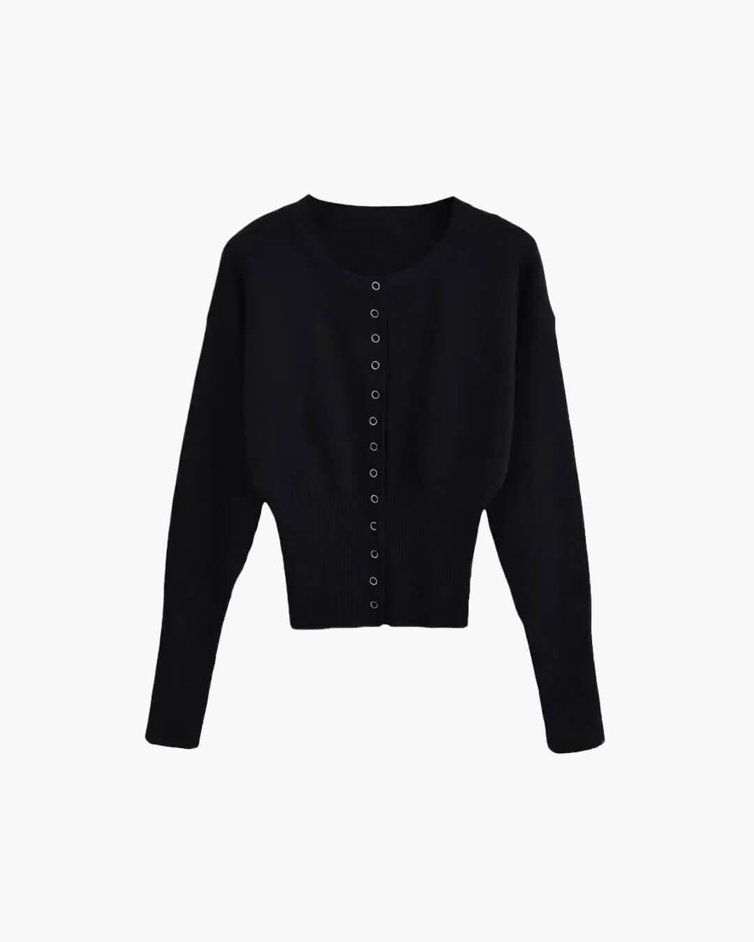 Elegant Gebreid Dames Vest met Ronde Hals en Knoopsluiting