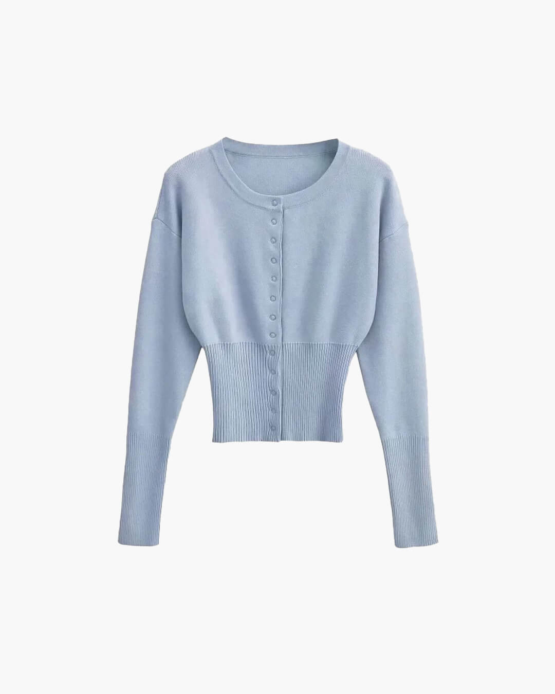 Elegant Gebreid Dames Vest met Ronde Hals en Knoopsluiting