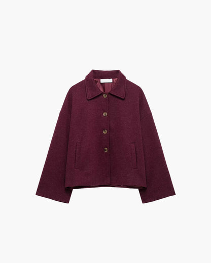 Wool Coat Winterjas Dames Oversized met Knoopsluiting en Zakken