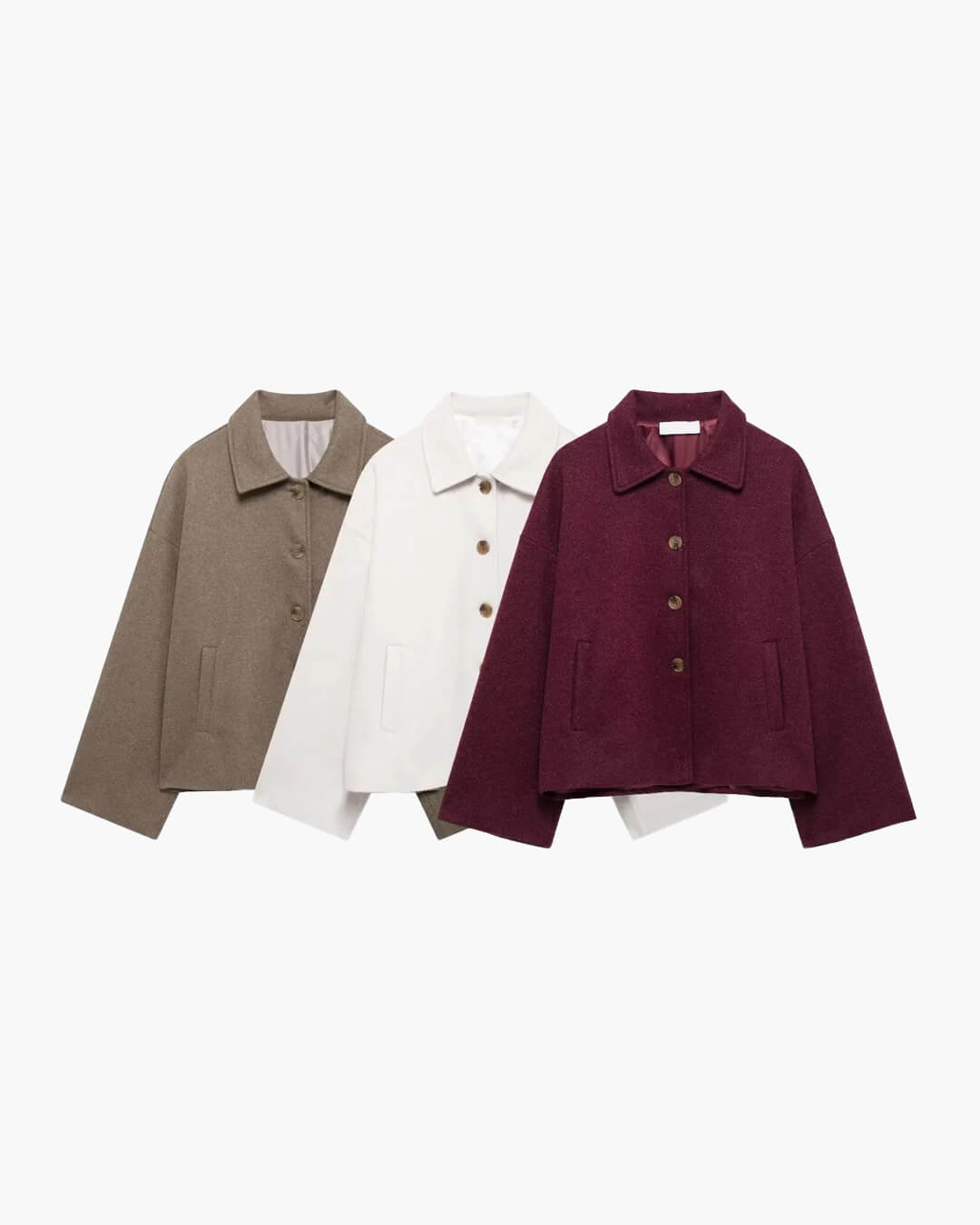 Wool Coat Winterjas Dames Oversized met Knoopsluiting en Zakken