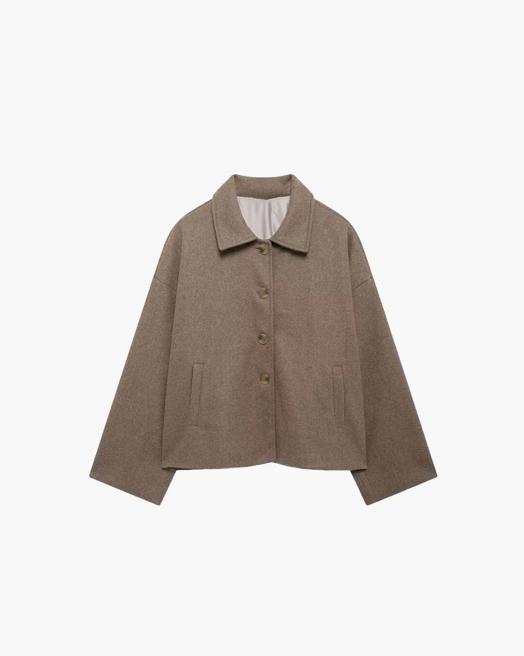 Wool Coat Winterjas Dames Oversized met Knoopsluiting en Zakken